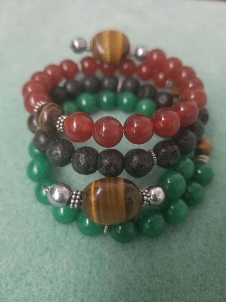 A set of beaded bracelets